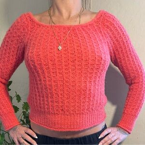 Cozy hot pink anthropology Sweater